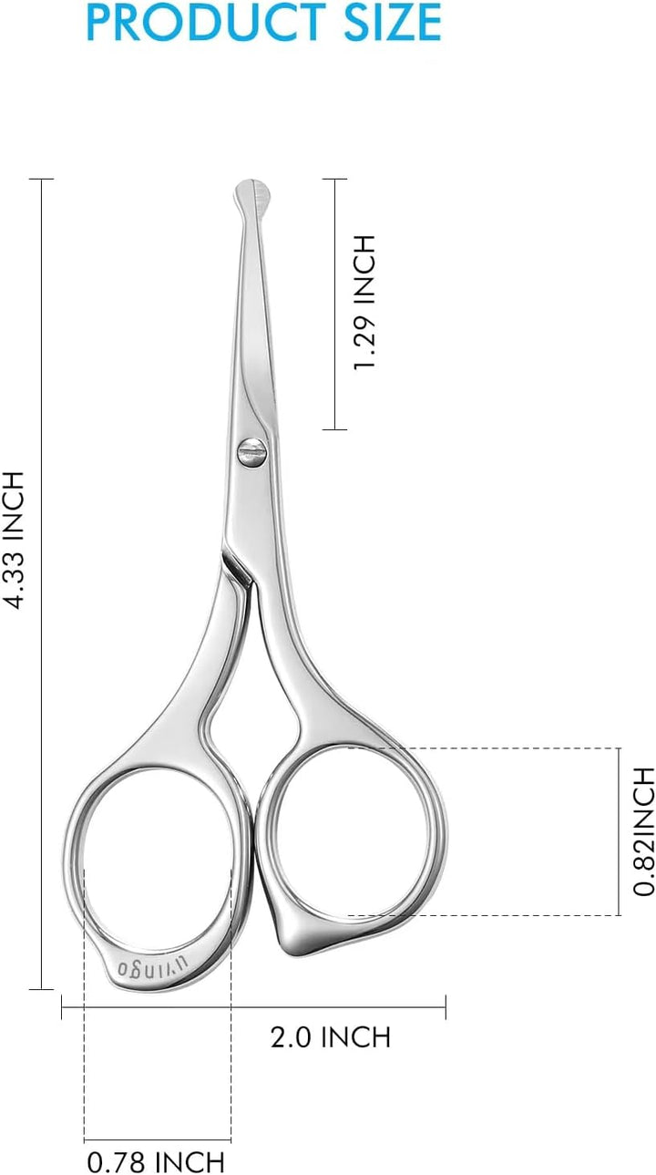 Professional Nose Hair Scissors – Small Safe Precision Trimming Shears with Rounded Tips, Sharp Stainless Steel for Nasal, Ear, Facial & Body Hair Grooming
