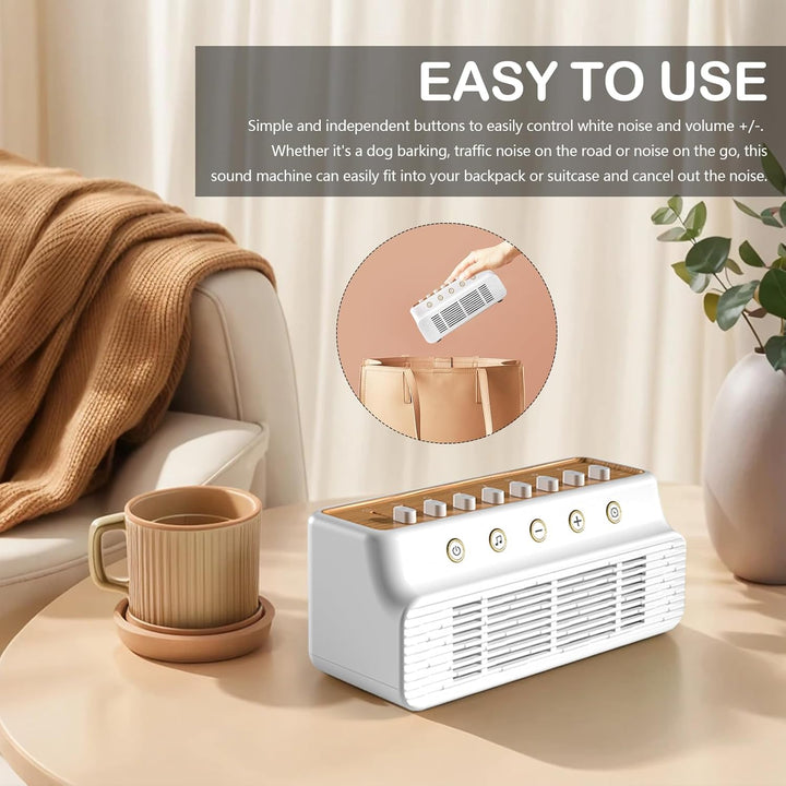 White Noise Machine, Soothing Sounds and Night Lights Sleep Sound Box 8 Nature Sounds Mixer Soothing Sounds Therapy USB White Noise Sound Machine with Timer for Sleeping at Home Yoga