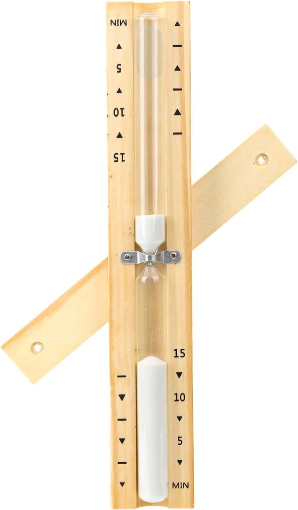 Sauna Timer, 360-Degree Rotating 15 Minute Sand Timer with White Grit Heat Resistant Wall Mounted Sauna Clock Accessories for Spa Classroom Gym Yoga Studio