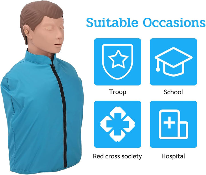 CPR Training Manikin, Professional Adult First Aid Resuscitation Manikin Teaching Aid, Rubber Half Body CPR Mannequin Dummy for Teaching Training