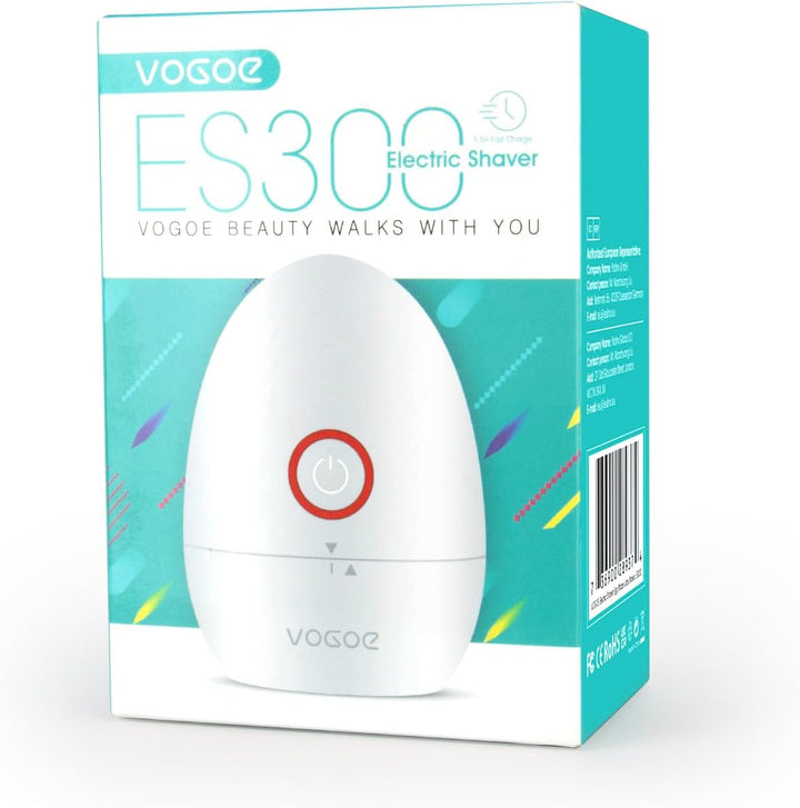 Electric Shaver for Women, Wet and Dry Rotary Razor, Hair Remover for Leg Face Lips Bikini Line, Rechargeable Waterproof and Cordless Trimmer Egg Shape ES300 (Gold)