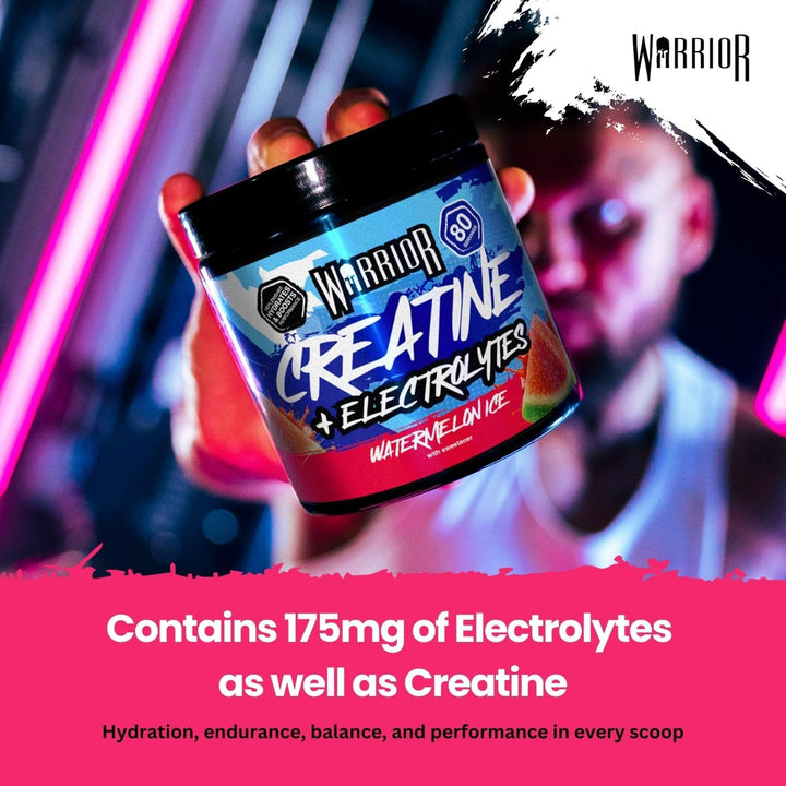 Creatine Monohydrate plus Electrolytes Powder 360G - Hydration and Performance Drink - Nutrition Shake to Promote Muscle Growth (Not Tablets, Sachet, Gummies) - 80 Servings - (Watermelon Ice)