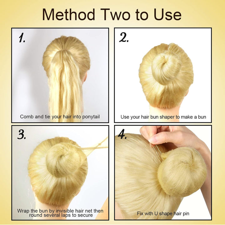 30Pcs Blonde Invisible Hair Nets with 40Pcs Hair Pins & 10Pcs Hair Bands,  Elastic Edge Mesh Hair Nets for Bun in Individual Package, Gold U Shape Bobby Pins for Ballet Dancers Nurse Women