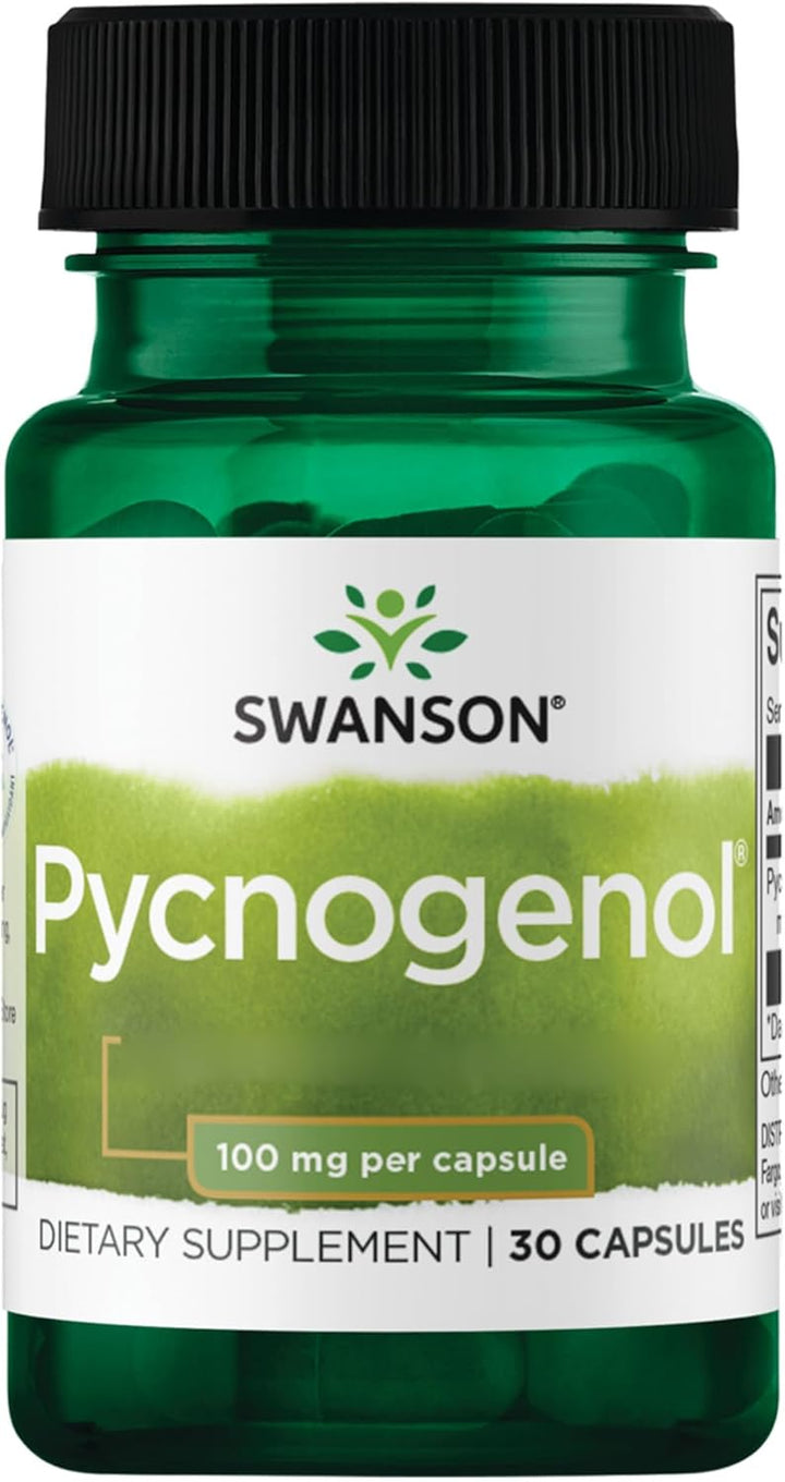 , Pycnogenol, 100Mg, Pine Bark Extract, High Dose, 30 Capsules, Lab-Tested, Soy Free, Gluten Free, Non-Gmo