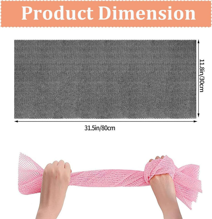 2Pcs African Exfoliating Net, African Exfoliating Sponge, Nylon Back Scrubbers, Shower Sponge Body Sponge, Deep Cleaning African Net Bathing Sponge for Men and Women 80 × 30Cm