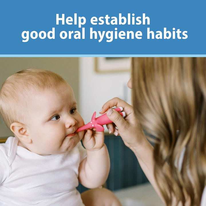 Natural Flow Infant Toothbrush, Toothpaste Combo Pack, Pink