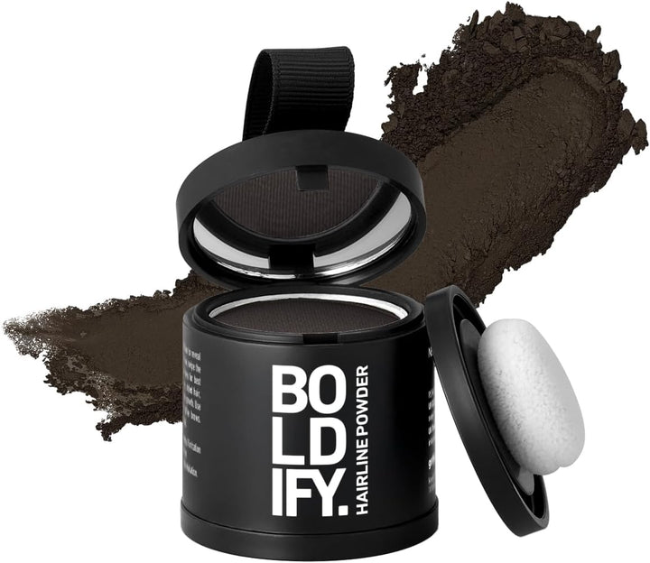 Hairline Powder - Root Touch up Hair Color for Gray Coverage - Bald Spot Concealing Hair Powder for Women and Men - 24-Hour Stain-Proof - Dark Brown