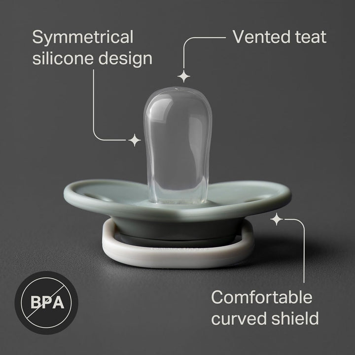 Anytime Soothers, 0-6M, 6 Pack, Symmetrical Teat Sits Anyway Up, Bpa-Free Silicone Dummy, Orthodontic Design