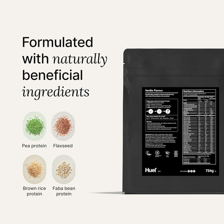Complete Protein Powder, 26 Servings, Vanilla Flavour, 20G of Plant-Based Vegan Protein Powder per Serving, Ready Meals, Gluten-Free, No Soy, Naturally Flavoured Meal Replacement