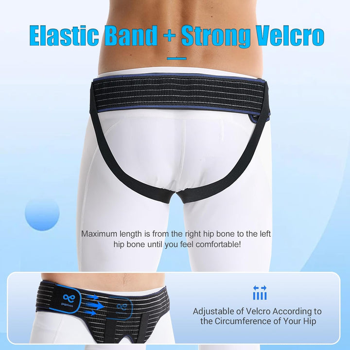 Hernia Belt for Men and Women Flexible Adjustable Inguinal Groin Hernia Belt Support Truss Pain Relief Recovery Strap with 2 Removable Compression Pads Comfortable Material (M)