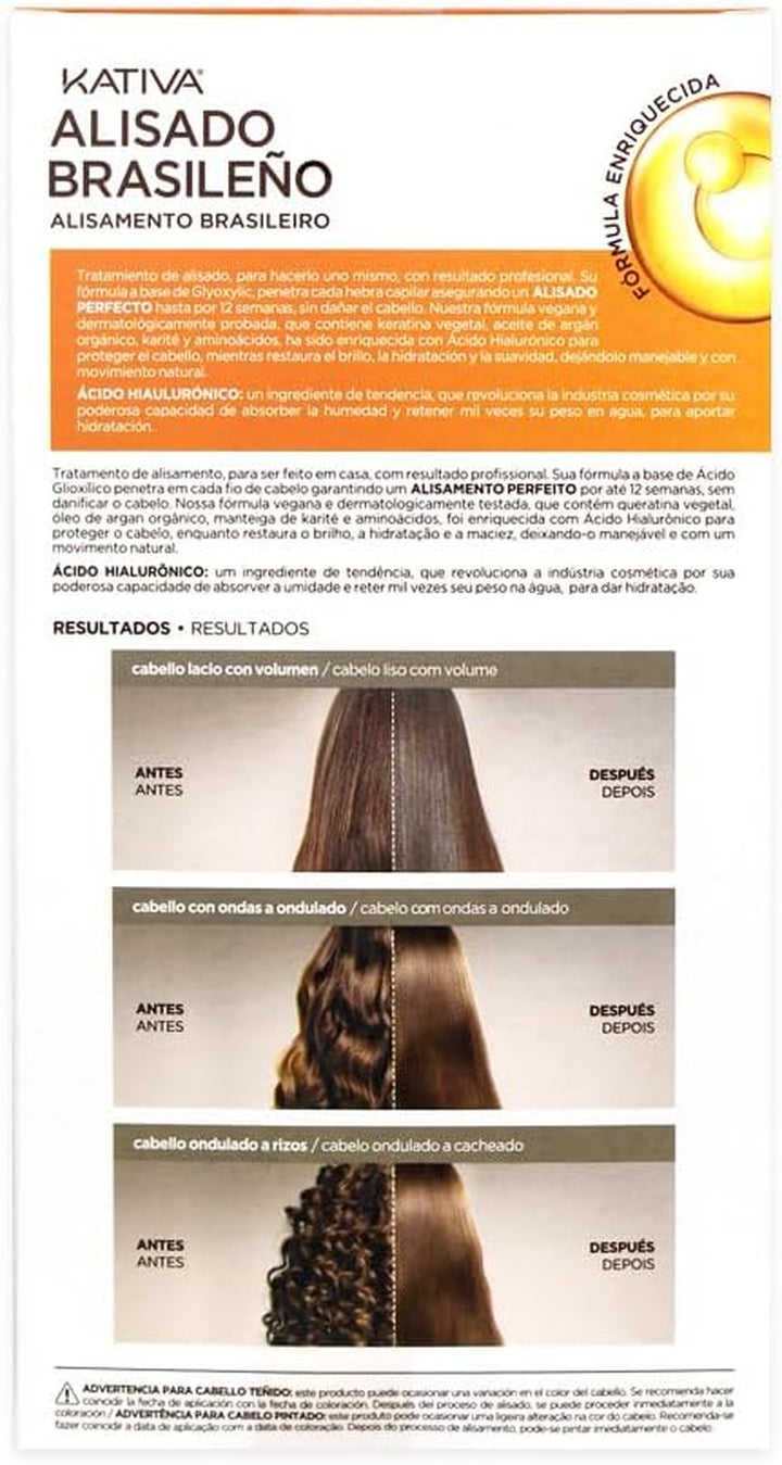 Brazilian Straightener 2 Pack – New Formula with Hyaluronic Acid – Professional Straightening Treatment at Home – Lasts up to 12 Weeks – Keratin Straightening – Vegan Formula