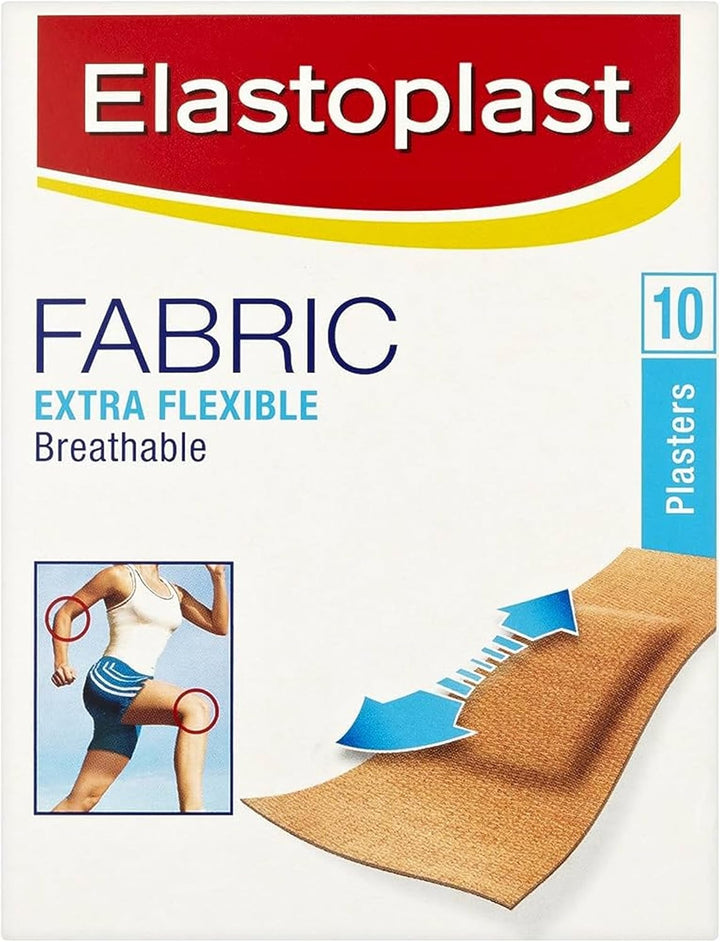 Fabric Cut to Size Plasters (1M X 6Cm), Extra Flexible Wound Care, Moves with the Body, Water-Repellent & Breathable Large Plasters Help Protect Wounds, 10 Strips