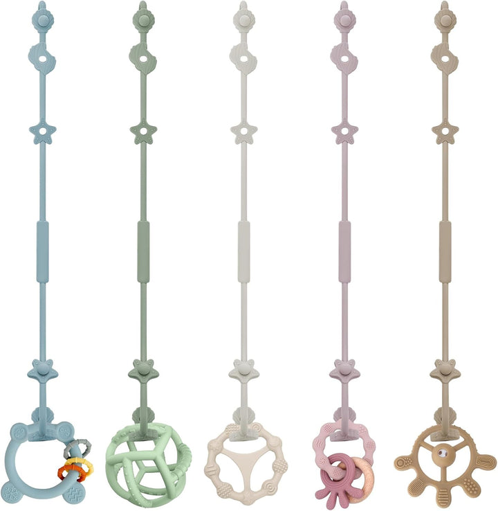 4Pcs Dummy Clip Cotton Fabric Clips for Baby, Mam Soother Chain Holder Straps Teething Baby Teething Toys Fits All Pacifiers