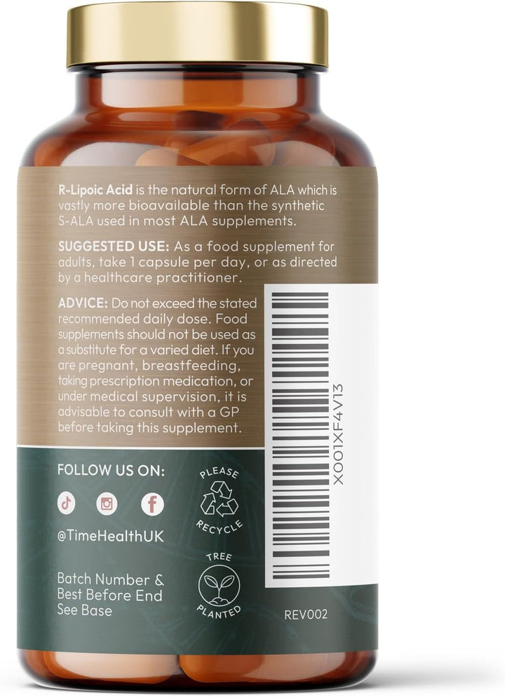 Bio-Enhanced® R-Lipoic Acid - 60 X 245Mg Capsules - Stabilised & Highly Dosed Na-Rala - Biotin - UK Made - GMP Standards - Zero Additives - Vegan - Pullulan - 60 Capsules