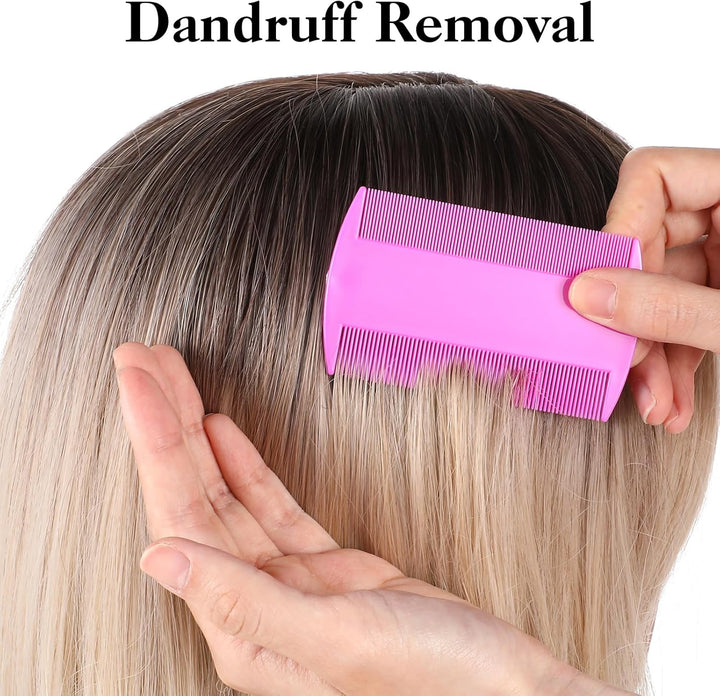 4 Pcs Lice Combs Double Sided Fine Tooth Comb Lice Comb for Dandruff Removal Thick Hair Tooth Head Nit Hair Combs for Adults Kids and Pet'S Remove Head Lice Nits Fleas(4 Colors) (Light Color)