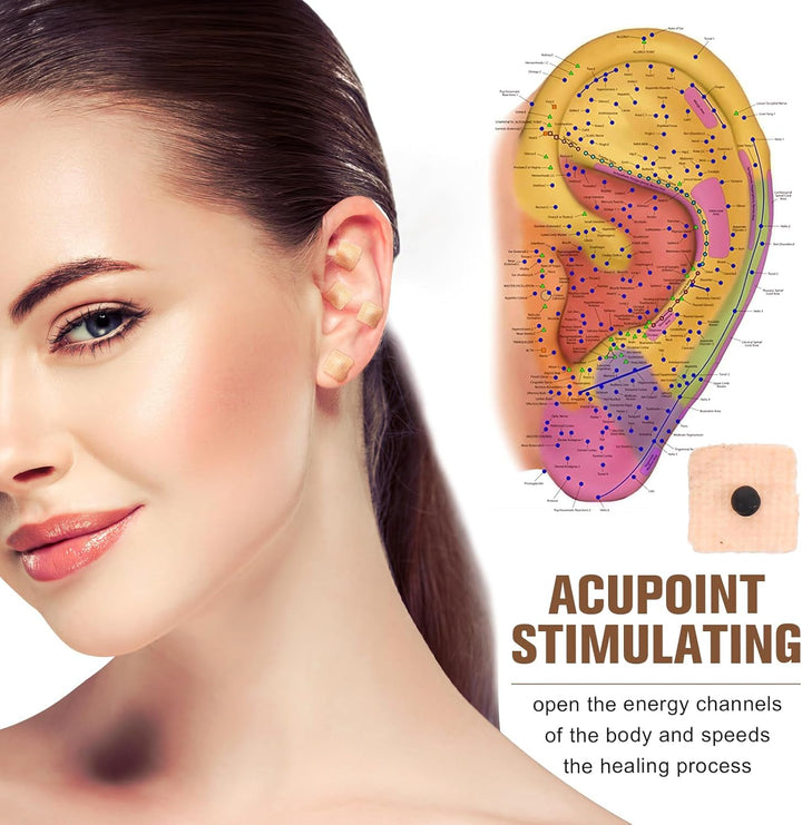 600 Count Acupuncture Ear Seeds Disposable Ear Press Seeds Multi-Condition Acupressure Kit (10 Sheets)