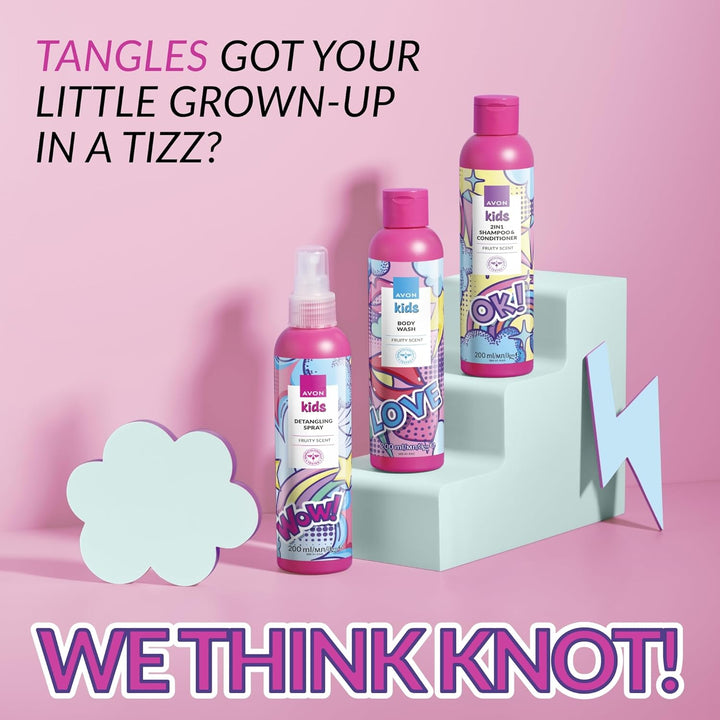 Kids Detangling Spray, Moisturise & Tame Tangles without Tears, Child-Friendly Haircare Essential, Fruity Scent, 200Ml