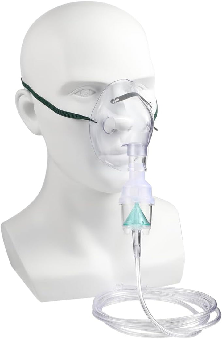 Nebuliser Kit 3 Pack with Nebuliser Mask Inhaler Chamber 2M Soft Tubing Nebuliser Replacement Set for Adults Universal Compatibility with Most Nebuliser Machine
