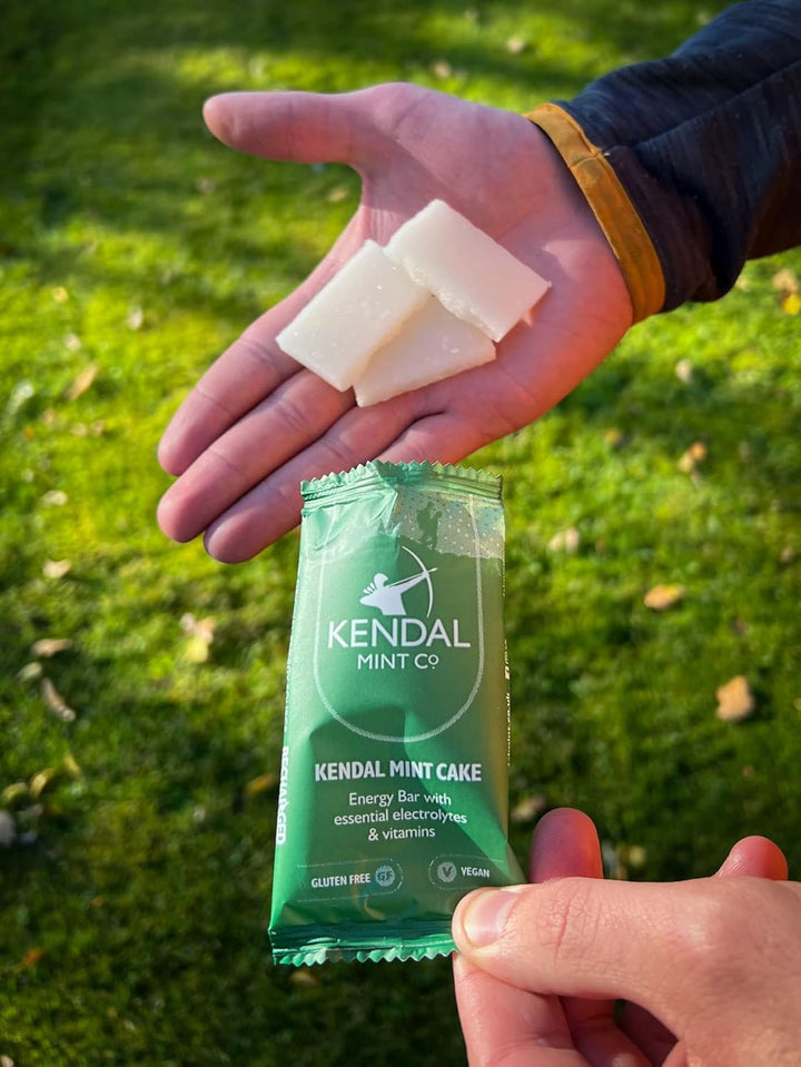 KMC Energy Bars Pocket-Sized, Original Flavour, Kendal Mint Cake Recharged, Vegan, Gluten Free with Essential Electrolytes & Vitamins35G (Original, Pack of 6)