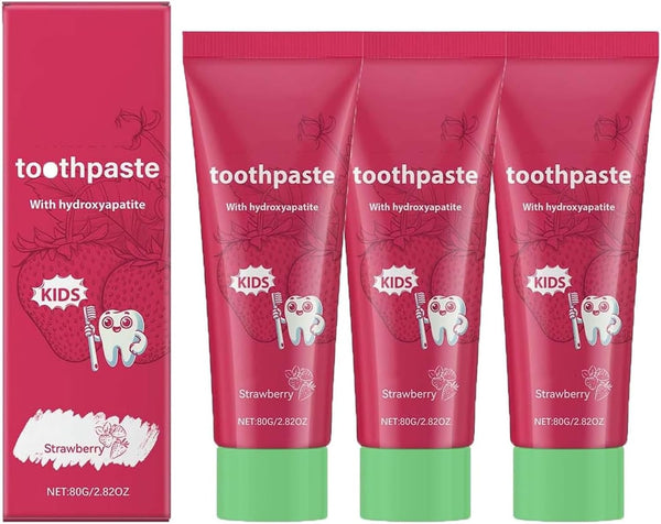 Kids Hydroxyapatite Toothpaste,Probiotic Teeth Whitening Toothpaste,Strawberry Enamel Protection for Children 2+