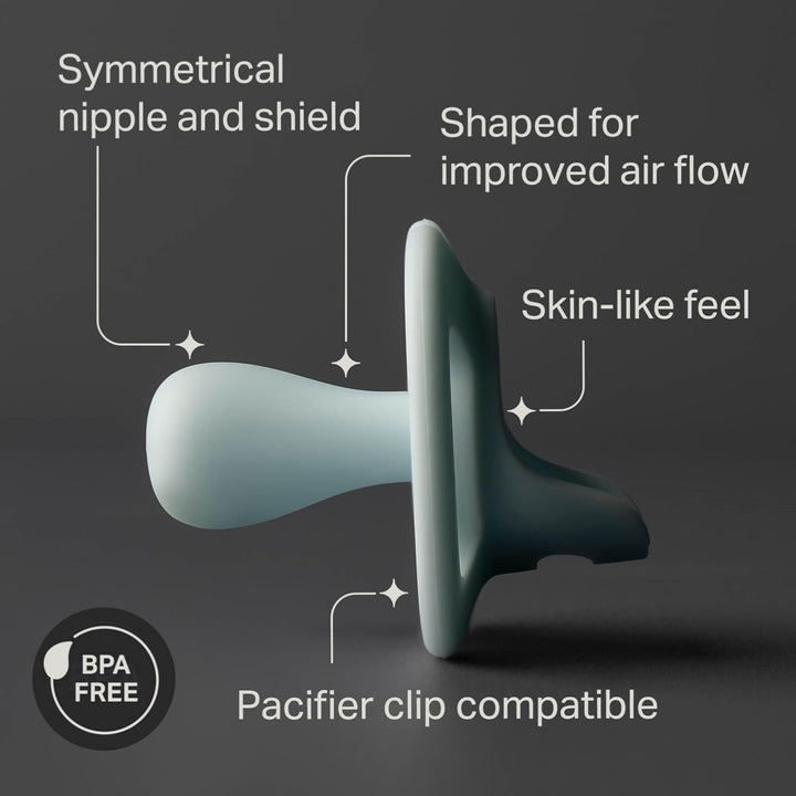 Ultra-Light Stayput Dummy, 0-6M, 4-Pack, One-Piece Silicone Soother