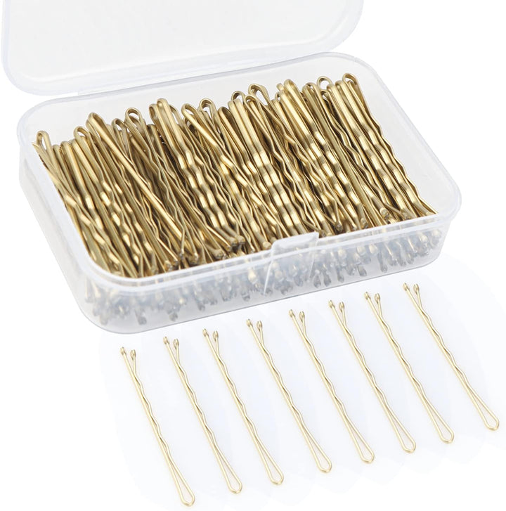 150 Pieces Bobby Pins, Hair Clips Hair Grips Kirby Grips for Women Hair Styling Pins with Storage Box (Brown)