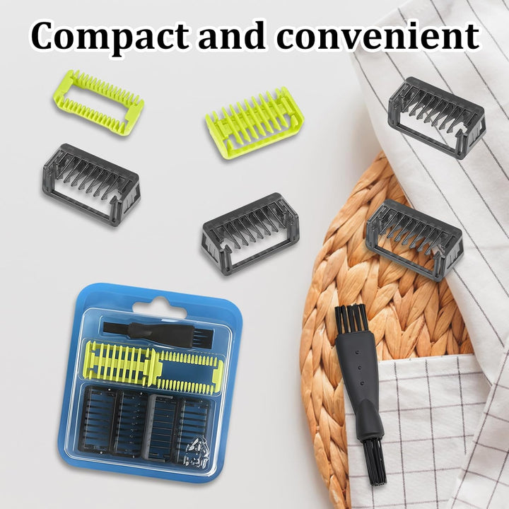 One Blade Replacement Head, 4 Guide Comb Attachments for One Blade, Professional Trimming Guards, Durable Design for Home and Barber Use