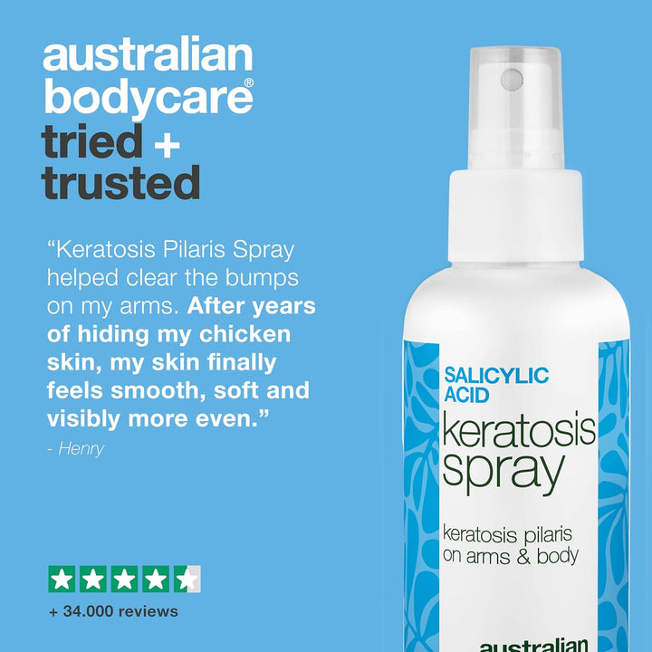 Keratosis Pilaris Spray Treatment for Strawberry Legs, Chicken Skin & Bumpy Arms – with 2% Salicylic Acid, Glycolic Acid, Glycerin & Panthenol