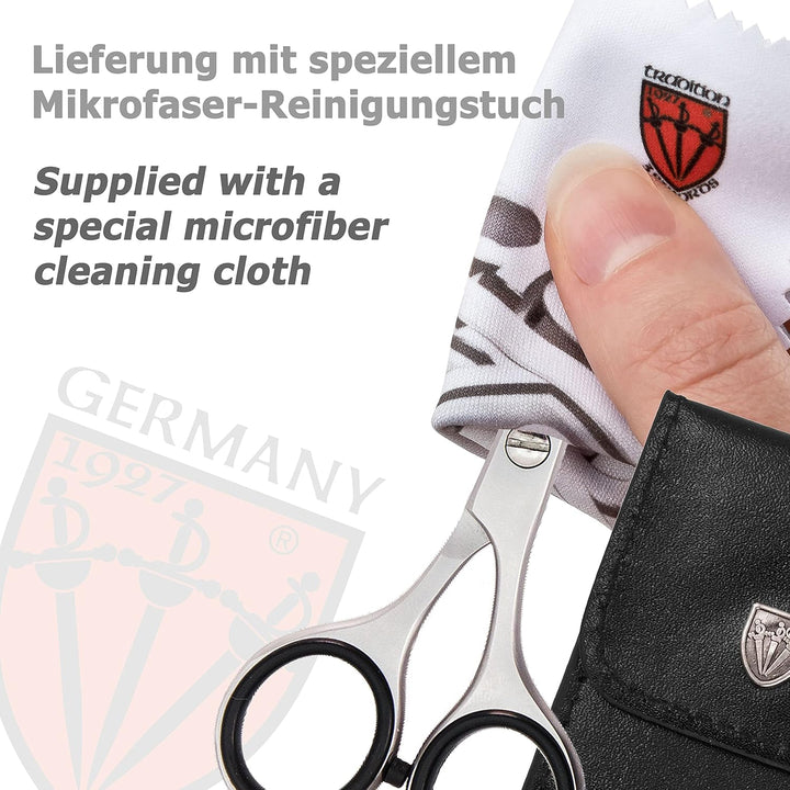 – Professional Nostril Nose and Ear Hair Scissors, Stainless Steel, Straight Rounded Blade with Black Case