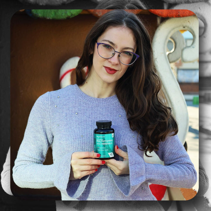 Multivitamin Tablets for Women & Men - 27 Essential Nutrients - 400 Small Tablets - 1+ Year Supply - Tasty Peppermint Flavour - Vegan Multi Vitamins & Minerals like Vitamin D, C, Calcium, Iron & Zinc
