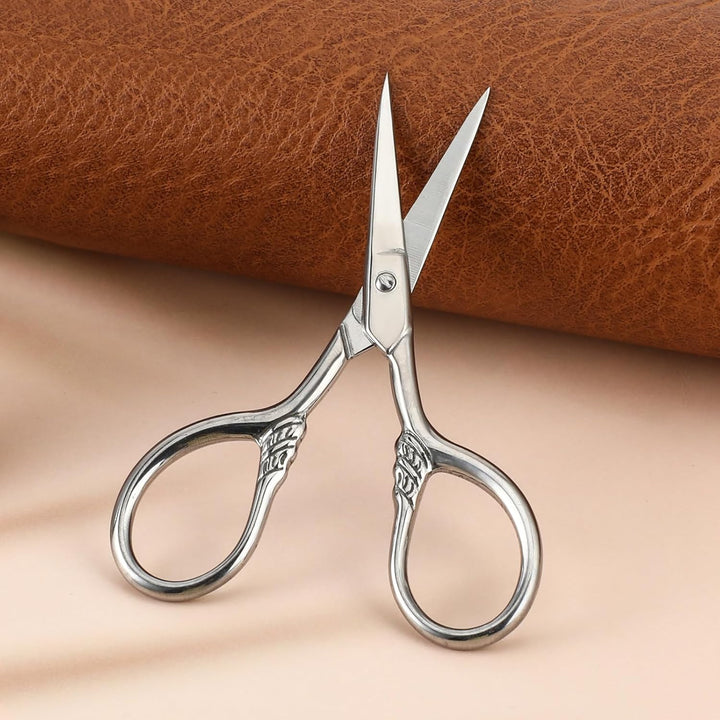 Small Nose Hair Scissors, Facial Hair Mini Grooming Scissors for Men Women, Stainless Steel Trimming Pointed Scissor for Eyebrows, for Facial Hair, Eyebrow, Eyelash, Beard, Moustache, 3.5Inch