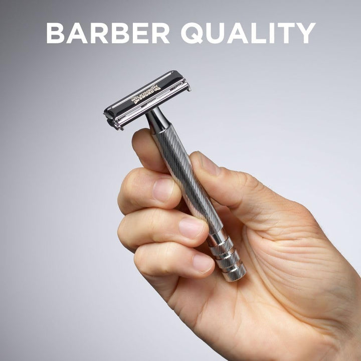 Double Edge Razor for Men, Barber'S Style Wet Shavers for a Close and Comfortable Shave, 1 Double-Sided Razor Handle plus 5 Blades Refills Pack
