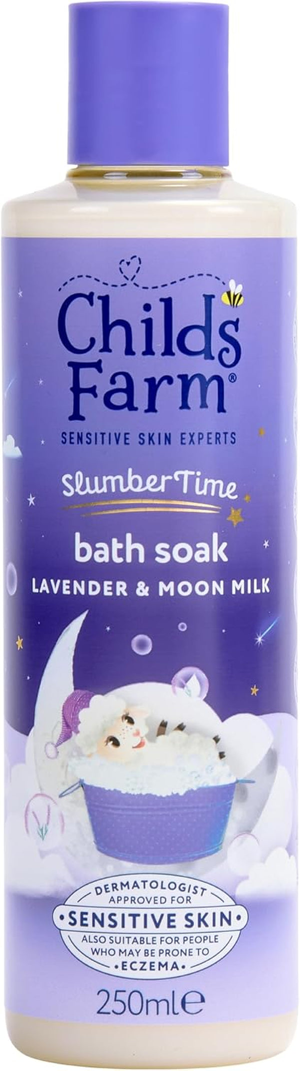 Slumbertime Sleep Bath Soak, Calming Lavender & Moon Milk | Soothing & Hydrating | Suitable for Newborns with Dry, Sensitive Skin, 250Ml