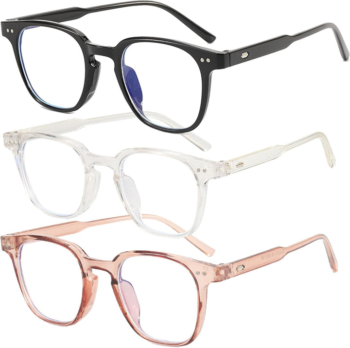 2 Pack Blue Light Blocking Glasses, anti Blue Light Gaming Glasses, Retro Fashion Frame Non-Prescription Lens, anti Fatigue Headache Computer Screen Glasses for Women and Men,Unisex round Glasses