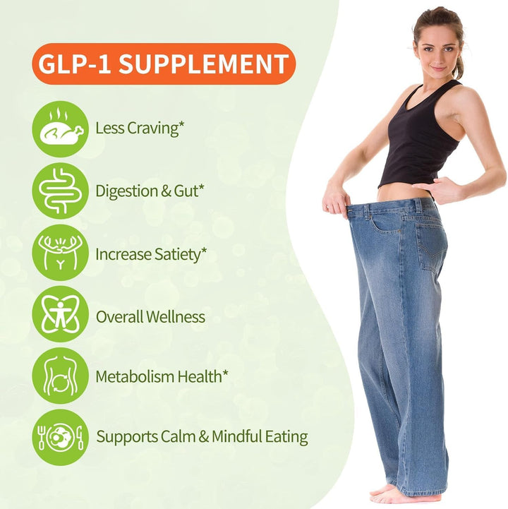 GLP-1 Capsules - Appetite Suppressants Women and Men, for Intestinal Health, Energy and Metabolism Improvement (60 Capsules)