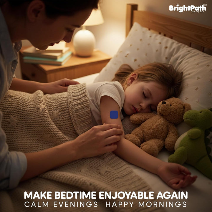 Sleep Patches for Kids – Natural Bedtime Support | 30 Patches (30-Day Supply) | Gentle Sleep Aid for Kids | Melatonin-Free, Herbal & Magnesium Formula