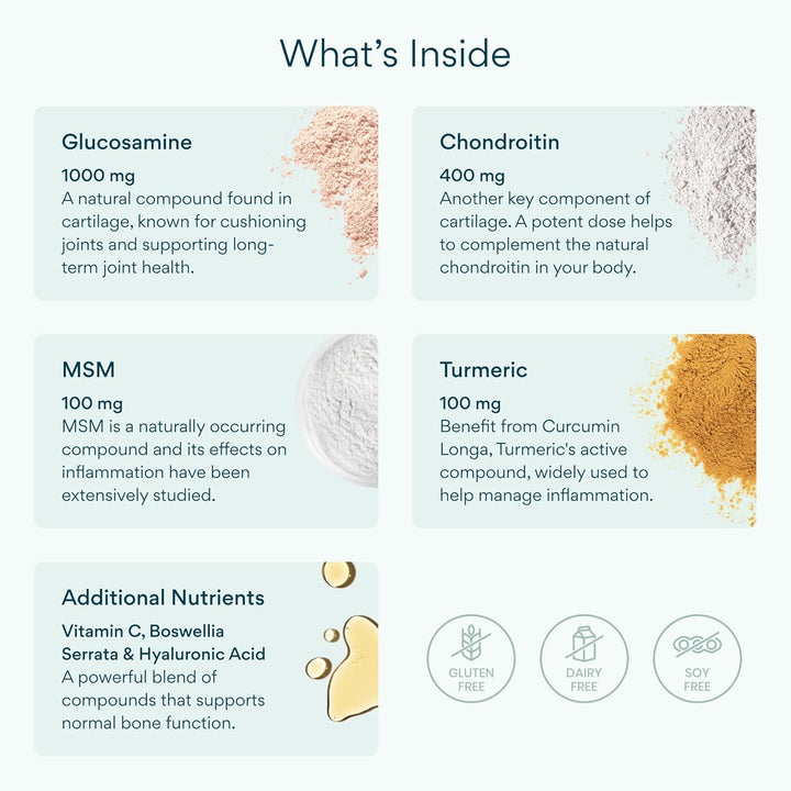 Glucosamine Complex with MSM, Turmeric & Vitamin C | Glucosamine and Chondroitin High Strength | Joint Care Supplements for Men & Women | Supports Mobility & Flexibility - 90 Tablets