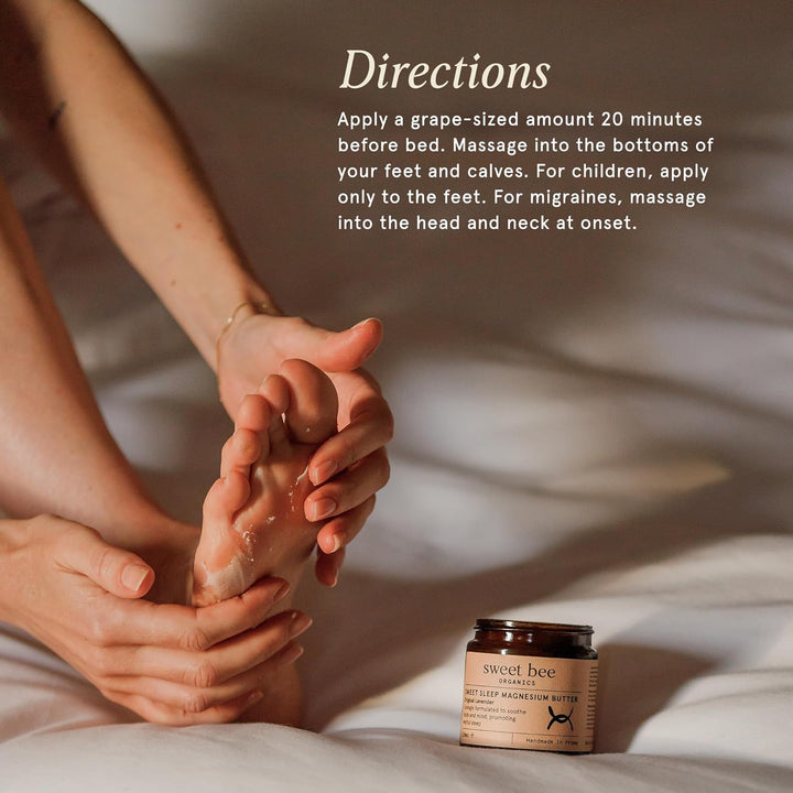 Sweet Bee Magnesium Butter - Soothing Magnesium for Sleep & Relaxation with Shea Butter - Moisturizing Magnesium Balm for Muscle Recovery - Nourishing Magnesium Cream for Sleep - Lavender 120Ml