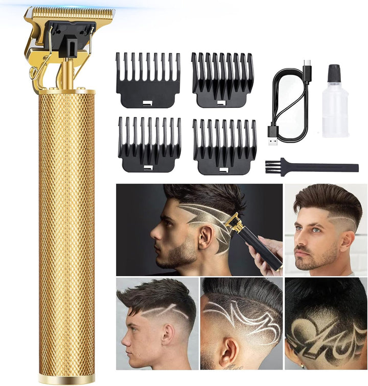 Hair Clippers for Men, Rechargeable Beard Trimmer with 4 Limit Combs, Grooming Kit for Barbers Haircut, USB Type-C Charging, Professional Shaver Gifts