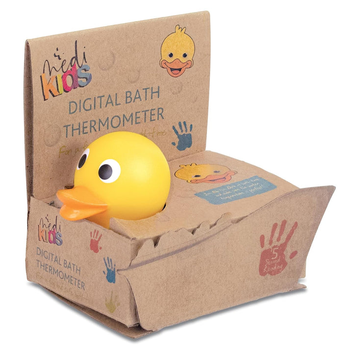Medikids Duck Bath Thermometer - Waterproof, Color-Coded Display, Quick-Read, Energy Saving, Auto Off, Educational Temperature Toy, Child-Safe, Ideal for Babies & Toddlers