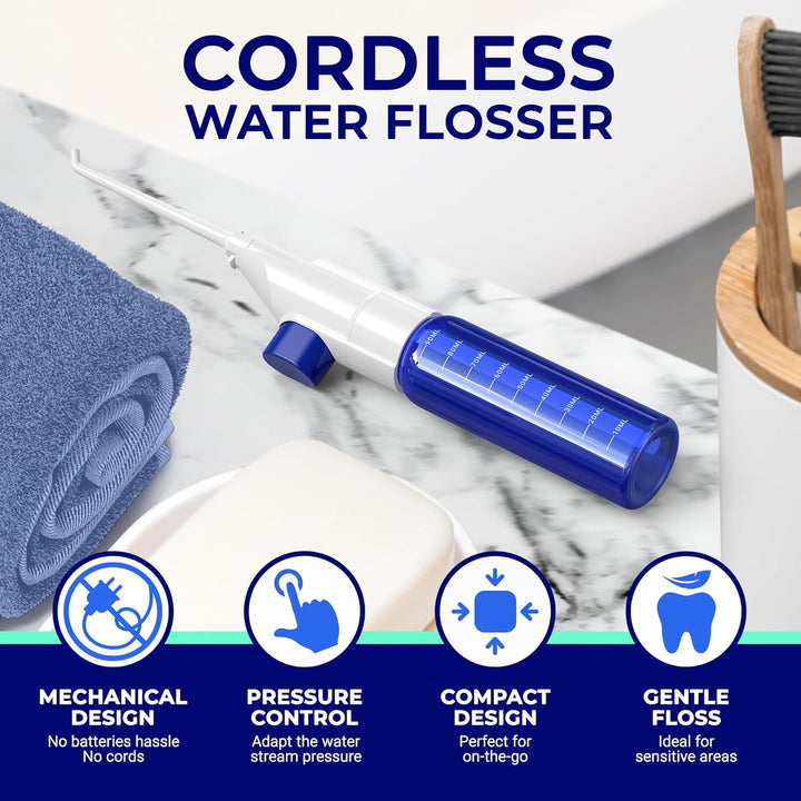 Manual Water Flosser | Tonsil Stone Irrigator | Soft Floss Remover | Mini Tonsil Cleaner | Travel, Teeth Cleaning Space | Orali
