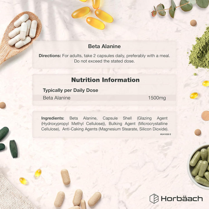 Beta Alanine 1500Mg | 120 Vegan Capsules | Premium Amino Acid Supplement for Men & Women | by