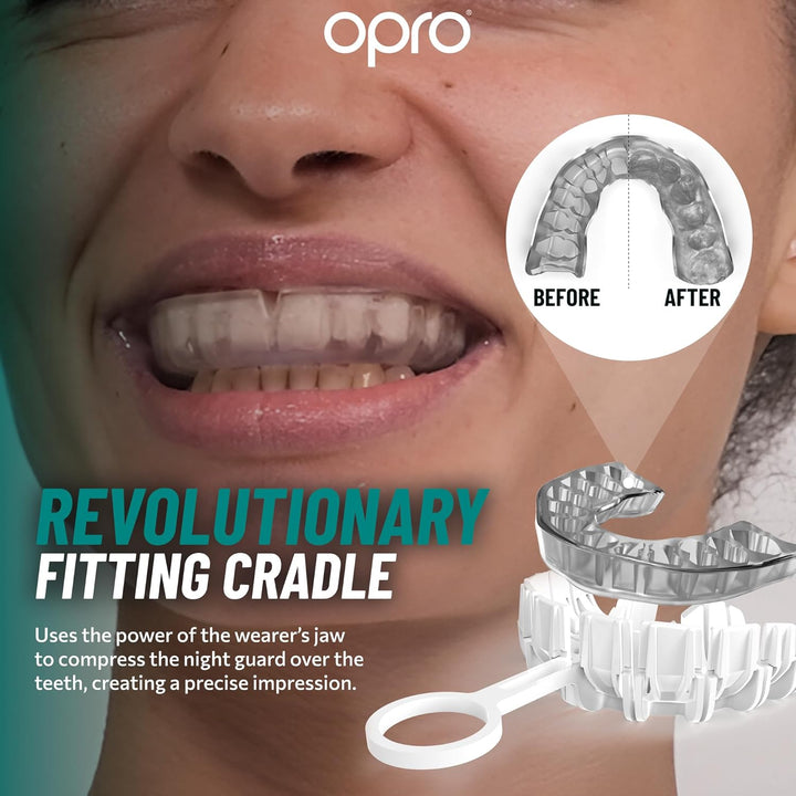 Dentist Recommended Night Guard Clenching and Grinding Teeth,Bruxism TMJ Relief. Slim Fit,Customisable Size Restful Sleep. Dental Antimicrobial Nightguard Case Included (Clear)