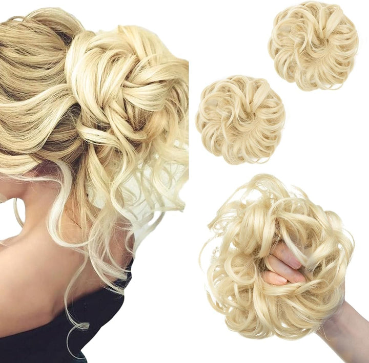 Messy Bun Hair Piece for Womens Synthetic Scrunchies Buns Extension Hairpieces Updo Pony Tail Dirty Blonde