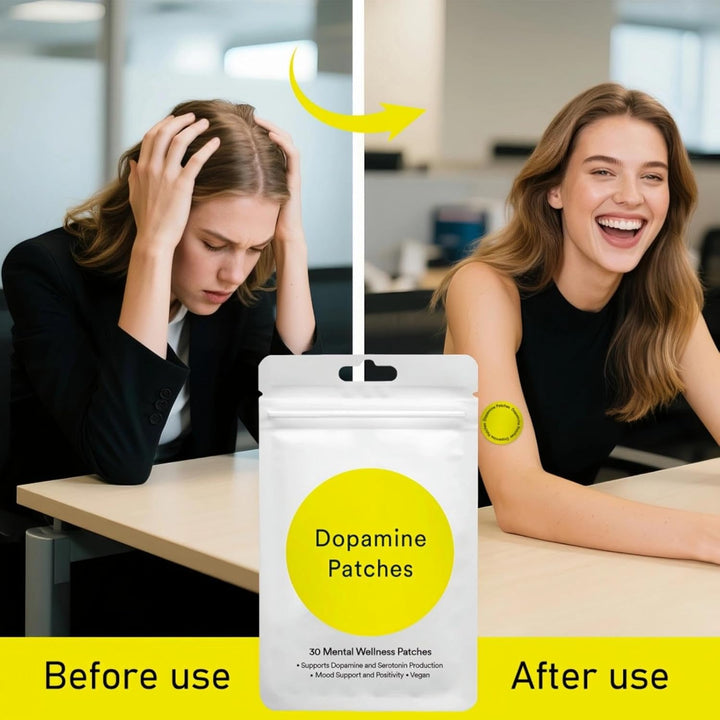 30PCS Dopamine Patches, Plant-Based Formula, Energy Supplement Patches, Dopamine Supplements for Mood Boost & Positivity Support, Natural & Long-Lasting Body Care