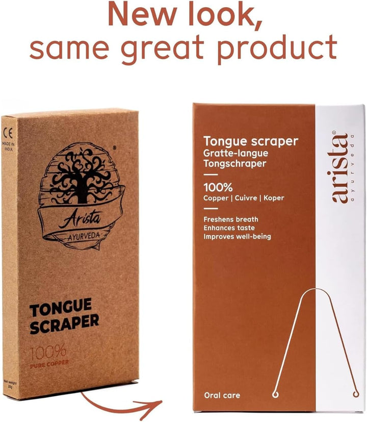 Arista Tongue Scraper 1 Pack, Tongue Cleaner for Adults, Copper Tongue Scraper, Bad Breath Treatment for Adults, Ayurveda Products, Oral Care Product