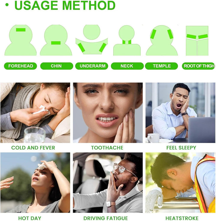 Cooling Patches, Instant Relief Packs & Skin Safe Design, Portable Cold Compress, Outdoor Sunburn Sleeping Aid for Camping Hiking Backpacking Travel Vacation 1.97X4.72X0.39 Inches