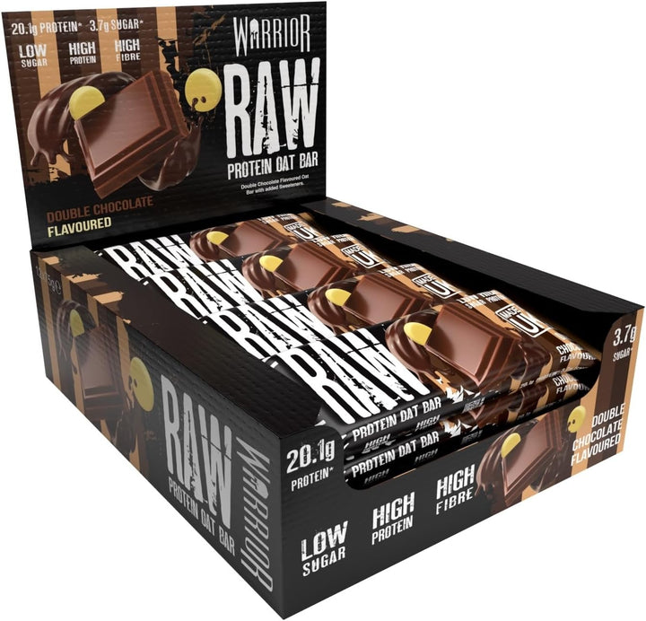 Raw Protein Bars – 12 X 75G High Protein Snack – High Fibre, Low Sugar – Ideal Meal Replacement or Healthy Nutrition Energy Snacks - Oat Bar Flapjacks – UK Made (Cookies & Cream)