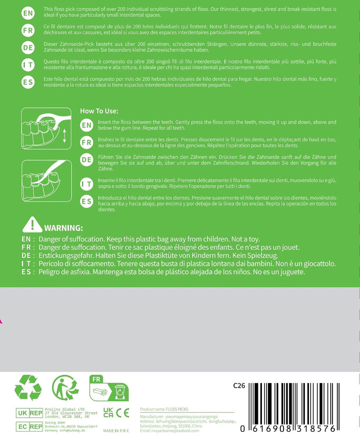 200Pcs Floss Sticks Dental, Triple Clean Advanced Clean Dental Floss Stick, Easy and Simple to Use Tooth Floss Picks, Smoothly Work on Tight Teeth Floss Sticks, Keeps Your Mouth Fresh and Clean