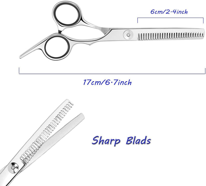 Professional Thinning Shears Hair Cutting Teeth Scissors(6.7-Inches),Stainless Steel Haircut Scissor with Fine Adjustment Screw for Home Salon,Barber Hairdressing Scissor for Women Men Kids